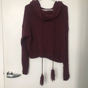 Pom Cowell Neck Hooded Sweater